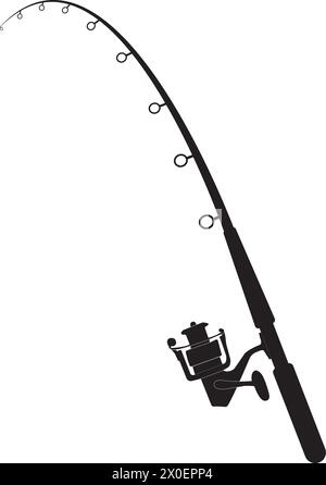 icona della canna da pesca vector design semplice Illustrazione Vettoriale