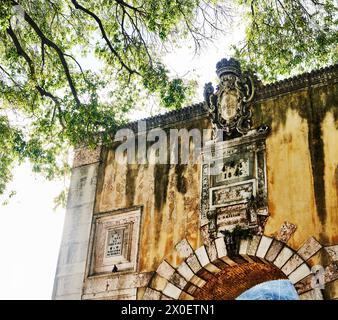 Ingresso al Castelo de São Jorge a Lisbona, Portogallo, Europa Foto Stock