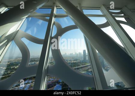Il ponte dell'osservatorio in cima al Dubai Frame a Dubai, Emirati Arabi Uniti. Foto Stock