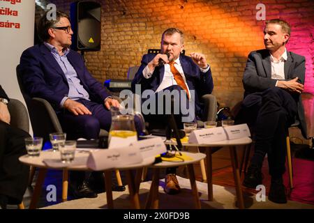 Discussione e presentazione del libro "matrimonio nella Costituzione della Repubblica Slovacca" scritto da Ján Figeľ. Foto Stock