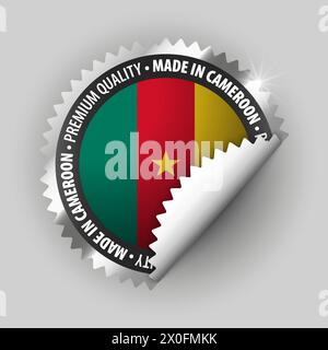 Prodotto in Camerun grafico ed etichetta. Elemento di impatto per l'uso che si desidera fare di esso. Illustrazione Vettoriale