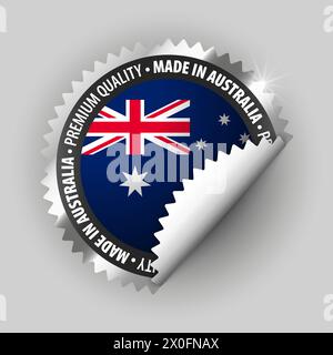 Made in Australia grafica ed etichetta. Elemento di impatto per l'uso che si desidera fare di esso. Illustrazione Vettoriale