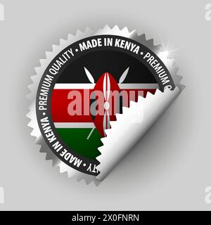 Prodotto in Kenya grafico ed etichetta. Elemento di impatto per l'uso che si desidera fare di esso. Illustrazione Vettoriale