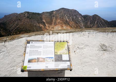 Nisyros, Grecia - 10 maggio 2023: Punto panoramico del vulcano sull'isola di Nisyros. Grecia Foto Stock