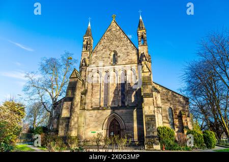 Esterno 1846 della chiesa di San Giovanni progettata da Anthony Salvin a Kings Lynn, Norfolk, Inghilterra Foto Stock