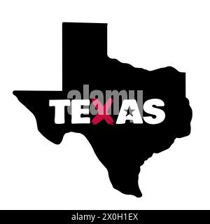 Segno patriottico del Texas. Modello vettoriale per poster tipografici, banner, volantini, biglietti di auguri, ecc. Illustrazione Vettoriale