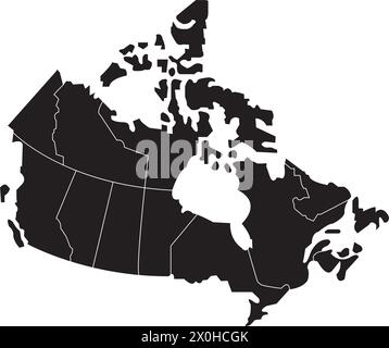 Illustrazione vettoriale Canada Map Design semplice Illustrazione Vettoriale