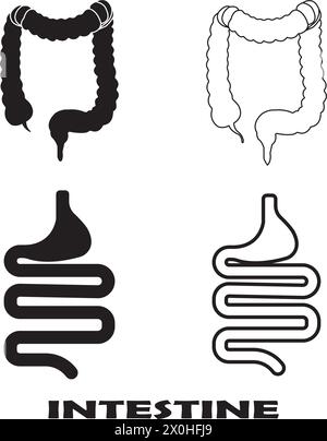 disegno del simbolo dell'illustrazione vettoriale dell'intestino Illustrazione Vettoriale
