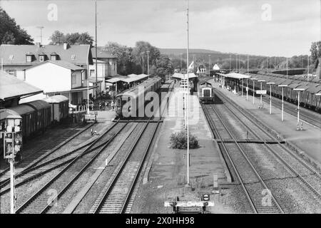 Neuenmarkt-Wirsberg è ancora oggi una destinazione popolare per viaggi speciali (2015) (probabilmente a causa del DDM del Museo tedesco della locomotiva a vapore) [traduzione automatica] Foto Stock