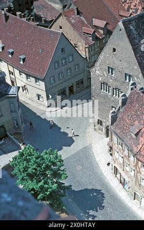 Vista dalla torre della chiesa all'angolo di Hauptstraße - Brückenstraße, il vecchio municipio [traduzione automatica] Foto Stock