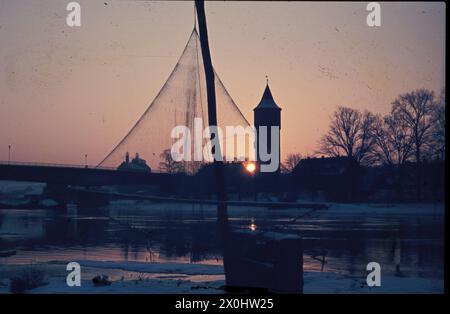Ochsenfurt - meno - paesaggio invernale, tramonto [traduzione automatica] Foto Stock