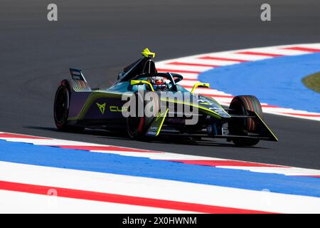 Misano World Circuit, Italia. 12 aprile 2024. 11 TRAMNITZ Tim (Ger), ABT CUPRA Formula e Team, Mahindra M9Electro, azione durante l'ePrix di Misano 2024, 5° appuntamento del Campionato del mondo di Formula e ABB FIA 2023-24, sul Misano World Circuit Marco Simoncelli dall'11 al 14 aprile 2024 a Misano Adriatico, Italia. Crediti fotografici: Agenzia fotografica indipendente/Alamy Live News Foto Stock