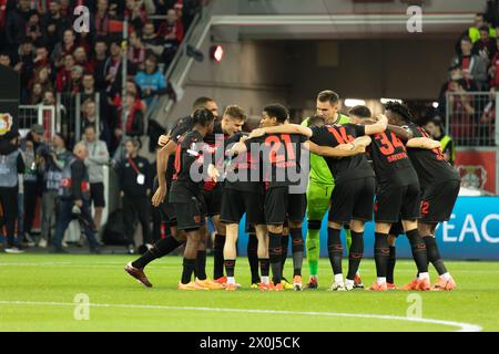 Leverkusen, Germania. 11 aprile 2024. , UEFA Europa League, quarti di finale, andata, Bayer 04 Leverkusen vs West Ham United, Leverkusen, Germania. 11 aprile 2024. Crediti: Juergen Schwarz/Alamy Live News Foto Stock