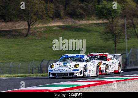 SCARPERIA E SAN PIERO, ITALIA, 5 APRILE 2024, #75 LEE MAXTED-PAGE (GB) - PORSCHE 997 GT3 RSR / 2009 - LEGGENDE DELLE CORSE DI RESISTENZA DURANTE IL MUGELLO C 2024 Foto Stock