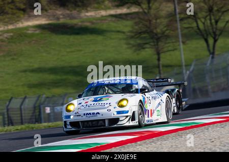 SCARPERIA E SAN PIERO, ITALIA, 5 APRILE 2024, #75 LEE MAXTED-PAGE (GB) - PORSCHE 997 GT3 RSR / 2009 - LEGGENDE DELLE CORSE DI RESISTENZA DURANTE IL MUGELLO C 2024 Foto Stock