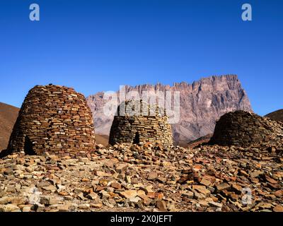 Oman, alle tombe ad alveare di al Ayn, nei monti Hajar, Foto Stock