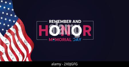 Remeber and Honor Memorial Day Illustrazione Vettoriale