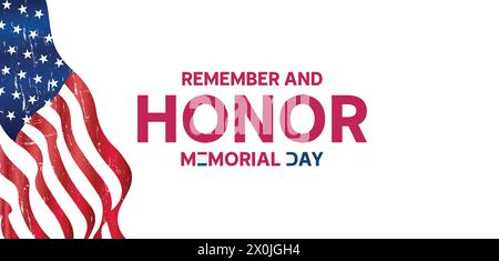 Remeber and Honor Memorial Day Illustrazione Vettoriale