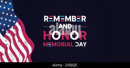 Remeber and Honor Memorial Day Illustrazione Vettoriale