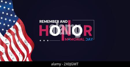 Remeber and Honor Memorial Day Illustrazione Vettoriale