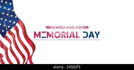 Remeber and Honor Memorial Day Illustrazione Vettoriale