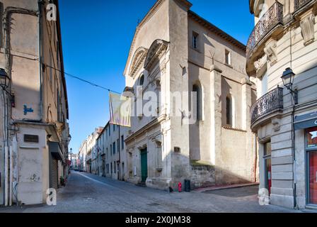 Couvent de la Visitation, centro storico, facciate, passeggiata in città, vista casa, città vecchia, Montpellier, Herault, Francia, Foto Stock