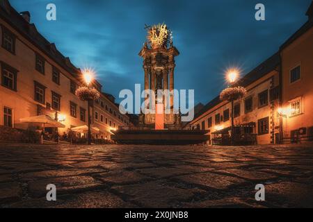 Colonna della peste a Banska Stiavnica - Slovacchia Foto Stock