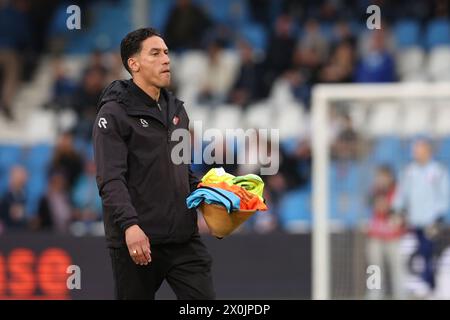 Doetinchem, Paesi Bassi. 12 aprile 2024. DOETINCHEM, PAESI BASSI - 12 APRILE: L'allenatore Ulrich Landvreugd di Telstar durante il Keukenkampioendivisie match olandese tra De Graafschap e Telstar allo Stadion de Vijverberg il 12 aprile 2024 a Doetinchem, Paesi Bassi (foto di Ben Gal/Orange Pictures) crediti: Orange Pics BV/Alamy Live News Foto Stock