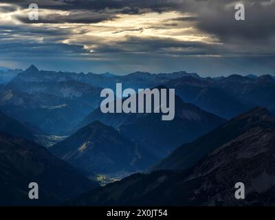 Serata estiva sullo Zugspitze Foto Stock