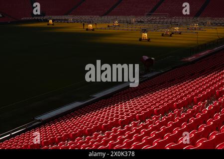 Bilbao, Biscaglia, Spagna - 12 aprile 2024 - interno dello stadio San Mamés, Athletic Club de Bilbao Foto Stock