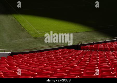 Bilbao, Biscaglia, Spagna - 12 aprile 2024 - interno dello stadio San Mamés, Athletic Club de Bilbao Foto Stock