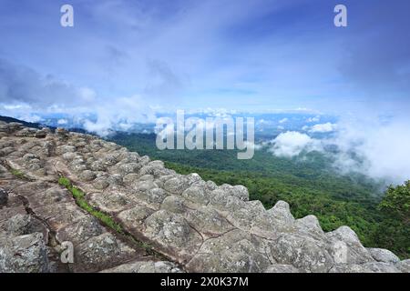 Attrazioni pubbliche, punto panoramico LAN Hin Poom presso il Parco Nazionale Phu Hin Rong KLA a Phitsanulok Thailandia Foto Stock