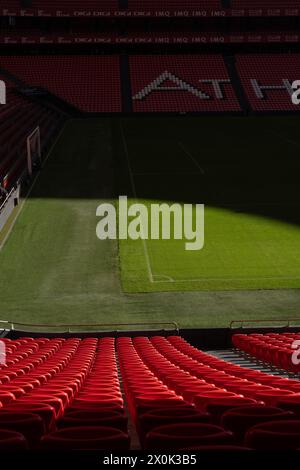 Bilbao, Biscaglia, Spagna - 12 aprile 2024 - interno dello stadio San Mamés, Athletic Club de Bilbao Foto Stock