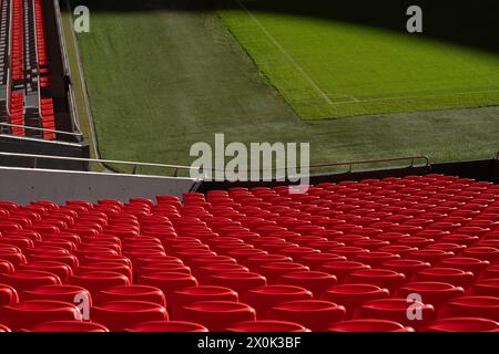 Bilbao, Biscaglia, Spagna - 12 aprile 2024 - interno dello stadio San Mamés, Athletic Club de Bilbao Foto Stock