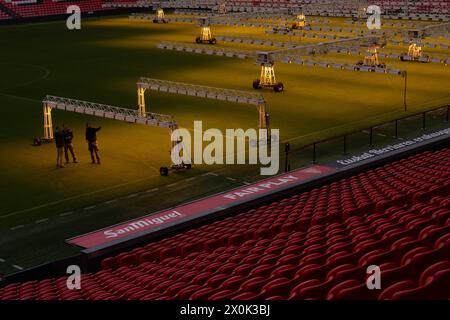 Bilbao, Biscaglia, Spagna - 12 aprile 2024 - interno dello stadio San Mamés, Athletic Club de Bilbao Foto Stock