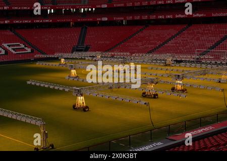 Bilbao, Biscaglia, Spagna - 12 aprile 2024 - interno dello stadio San Mamés, Athletic Club de Bilbao Foto Stock