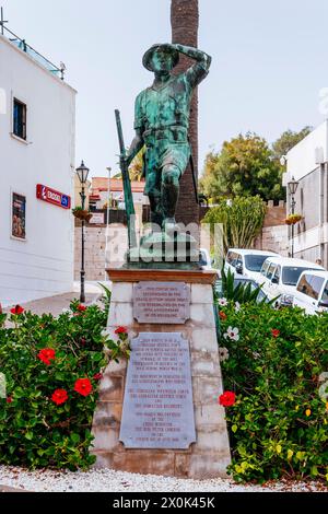 Statua della forza di difesa di Gibilterra. Gibilterra, territorio britannico d'oltremare, Regno Unito, Europa Foto Stock