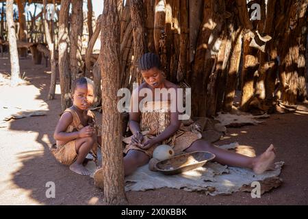 Il Museo vivente della Damara, Twyfelfontein, Namibia Foto Stock