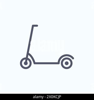 Logo icona della linea vettoriale dello scooter elettrico. Design di ricarica per scooter elettrico da bicicletta Illustrazione Vettoriale
