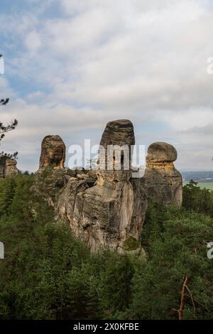 L'area rocciosa di Hruba Skala nella Svizzera boema. Foto Stock