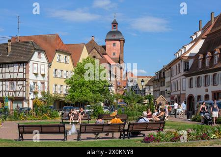 Francia, Alsazia, Wissembourg, parco in centro. Foto Stock