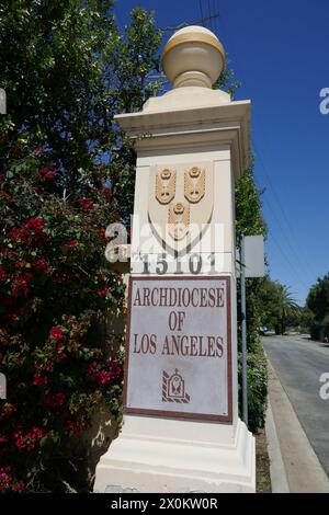 Mission Hills, Los Angeles, California, USA 11 aprile 2024 San Fernando Rey de Espana Mission al 15151 San Fernando Mission Blvd l'11 aprile 2024 a Mission Hills, Los Angeles, California, USA. Foto di Barry King/Alamy Stock Photo Foto Stock