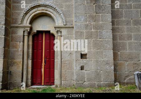 Chiesa di Santo Estebo di Ribas de Miño, o Saviñao, Lugo, Spagna Foto Stock