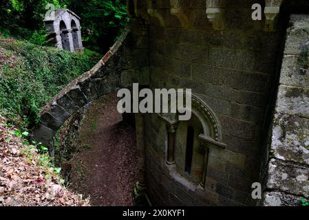 Chiesa di Santo Estebo di Ribas de Miño, o Saviñao, Lugo, Spagna Foto Stock