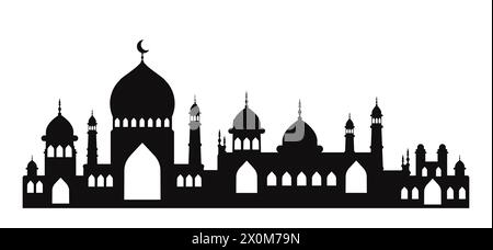 Vettore di silhouette della città araba Illustrazione Vettoriale