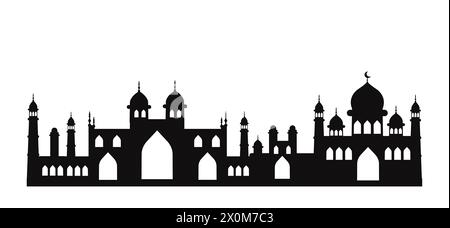 Vettore di silhouette della città araba Illustrazione Vettoriale