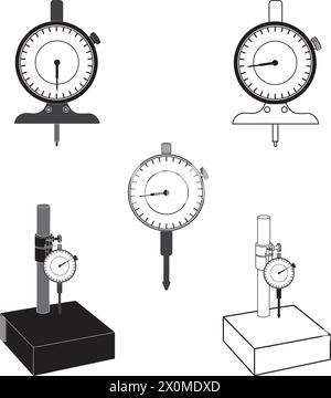 Icona indicatore a quadrante design semplice Illustrazione Vettoriale