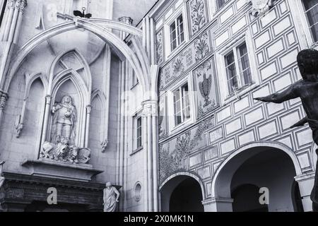 Memoriale di Mattia Corvino a Szekesfehervar, Ungheria. Foto Stock