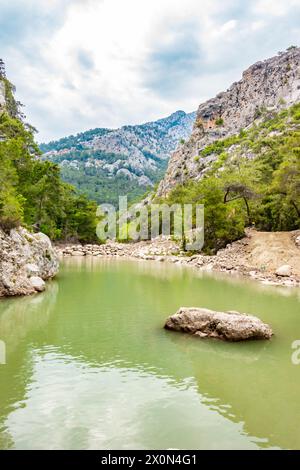 Una piscina artificiale nel Goynuk Canyon, una valle vicino ad Antalya, in Turchia Foto Stock