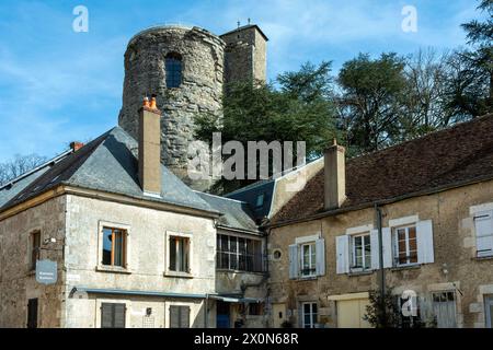 Sancerre etichettato Les Plus Beaux Villages de France. La torre Fiefs. Dipartimento Cher. Centro-Val de Loire. Francia. Europa Foto Stock